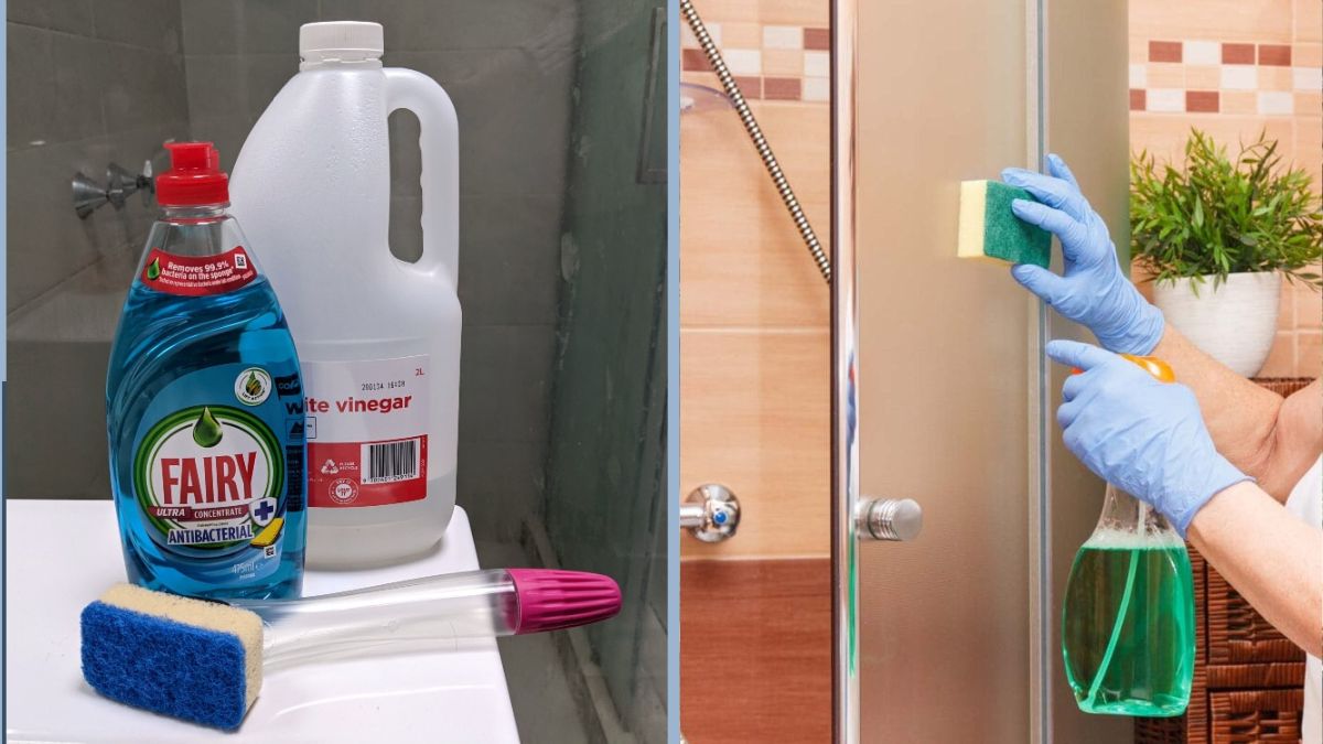 I mixed vinegar with dish soap to clean my shower and it worked better than store cleaners